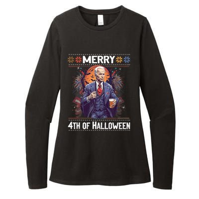 Halloween Funny Happy 4th Of July Anti Joe Biden Funny Biden Meme Womens CVC Long Sleeve Shirt