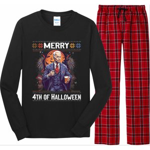 Halloween Funny Happy 4th Of July Anti Joe Biden Funny Biden Meme Long Sleeve Pajama Set