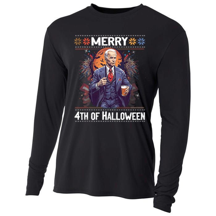 Halloween Funny Happy 4th Of July Anti Joe Biden Funny Biden Meme Cooling Performance Long Sleeve Crew