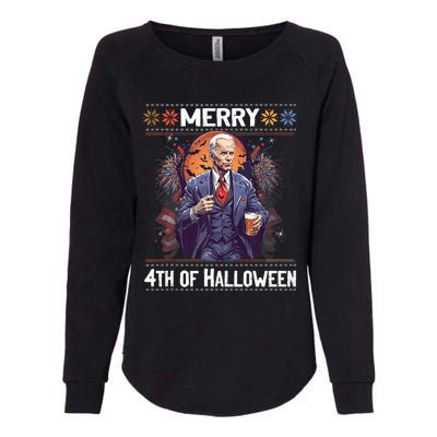 Halloween Funny Happy 4th Of July Anti Joe Biden Funny Biden Meme Womens California Wash Sweatshirt