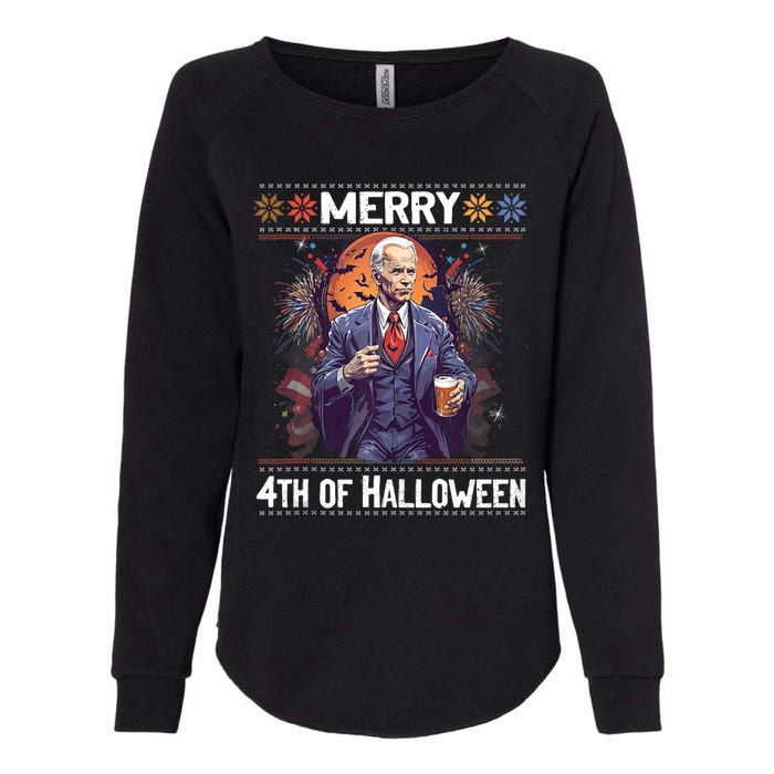 Halloween Funny Happy 4th Of July Anti Joe Biden Funny Biden Meme Womens California Wash Sweatshirt