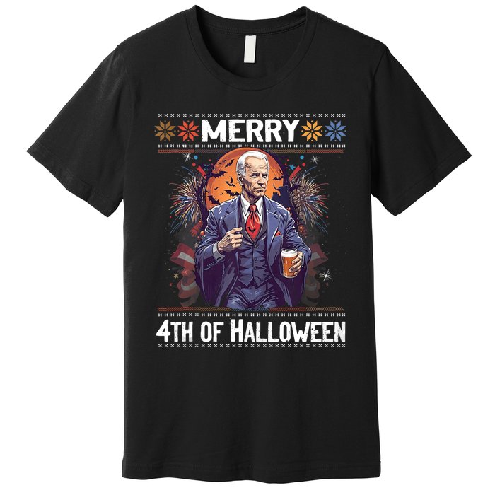 Halloween Funny Happy 4th Of July Anti Joe Biden Funny Biden Meme Premium T-Shirt