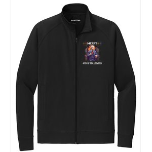 Halloween Funny Happy 4th Of July Anti Joe Biden Funny Biden Meme Stretch Full-Zip Cadet Jacket