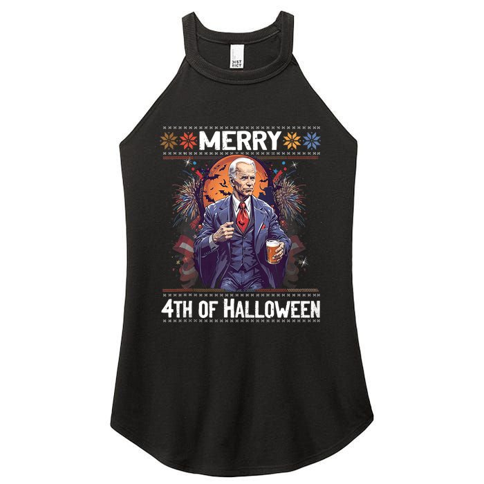 Halloween Funny Happy 4th Of July Anti Joe Biden Funny Biden Meme Women's Perfect Tri Rocker Tank