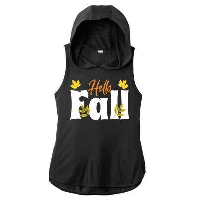 Hello Fall Ladies PosiCharge Tri-Blend Wicking Draft Hoodie Tank