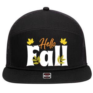 Hello Fall 7 Panel Mesh Trucker Snapback Hat