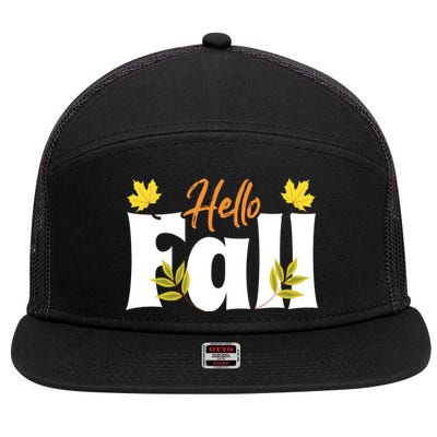 Hello Fall 7 Panel Mesh Trucker Snapback Hat