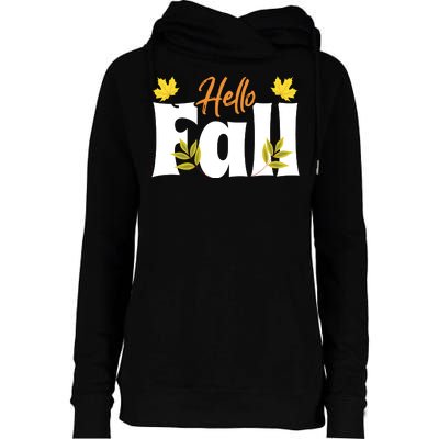 Hello Fall Womens Funnel Neck Pullover Hood