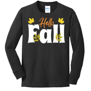 Hello Fall Kids Long Sleeve Shirt