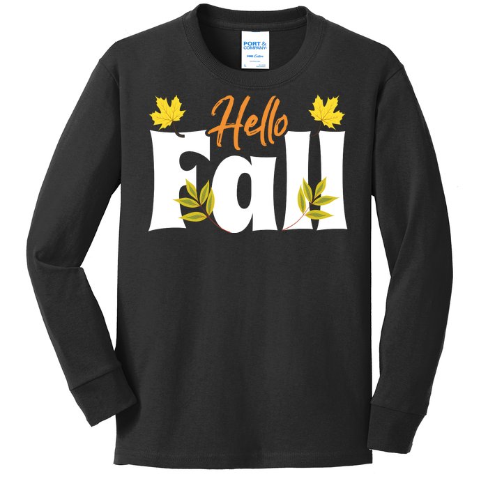 Hello Fall Kids Long Sleeve Shirt