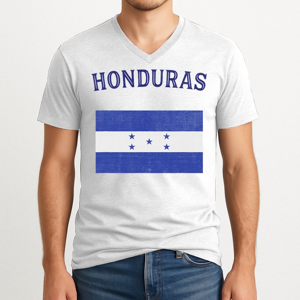 Honduras Flag V-Neck T-Shirt