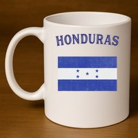 Honduras Flag 11oz C Handle Ceramic Mug