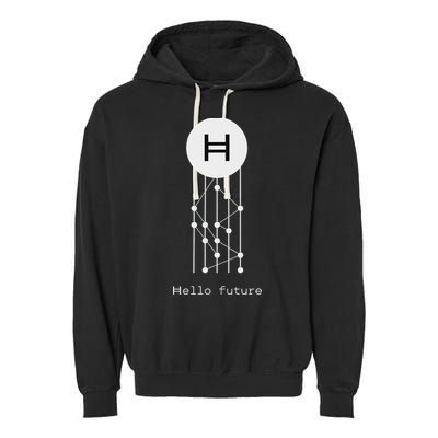 Hello Future Hbar Hedera Hashgraph Solana Kaspa Xrp Crypto Garment-Dyed Fleece Hoodie