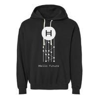 Hello Future Hbar Hedera Hashgraph Solana Kaspa Xrp Crypto Garment-Dyed Fleece Hoodie