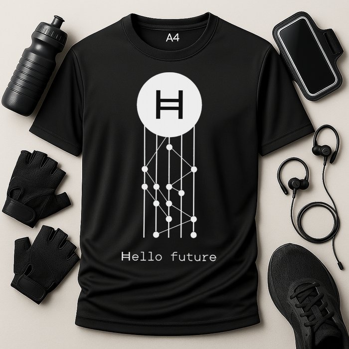 Hello Future Hbar Hedera Hashgraph Solana Kaspa Xrp Crypto Performance Shirt