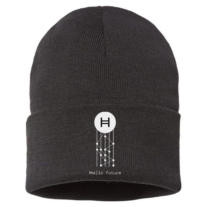Hello Future Hbar Hedera Hashgraph Solana Kaspa Xrp Crypto Sustainable Knit Beanie