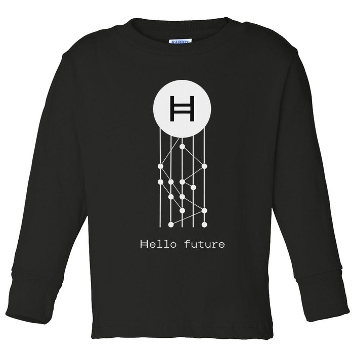 Hello Future Hbar Hedera Hashgraph Solana Kaspa Xrp Crypto Toddler Long Sleeve Shirt