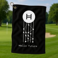 Hello Future Hbar Hedera Hashgraph Solana Kaspa Xrp Crypto Golf Towel