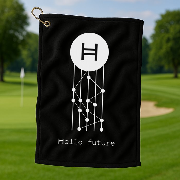 Hello Future Hbar Hedera Hashgraph Solana Kaspa Xrp Crypto Golf Towel