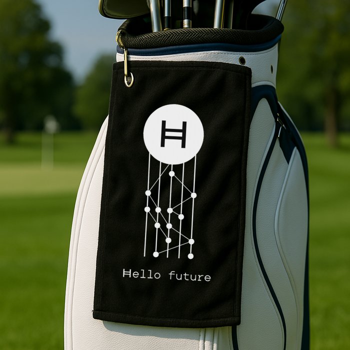 Hello Future Hbar Hedera Hashgraph Solana Kaspa Xrp Crypto Golf Towel