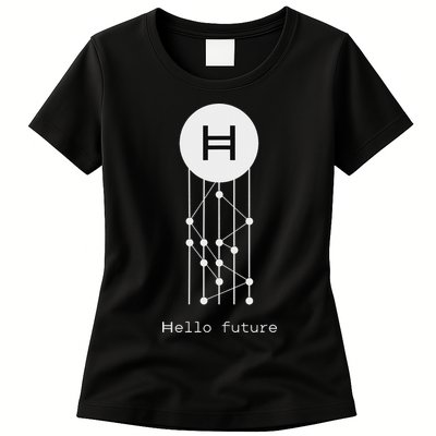 Hello Future Hbar Hedera Hashgraph Solana Kaspa Xrp Crypto Womens T-Shirt