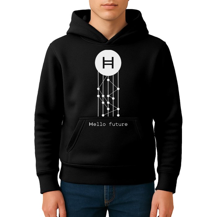 Hello Future Hbar Hedera Hashgraph Solana Kaspa Xrp Crypto Kids Hoodie