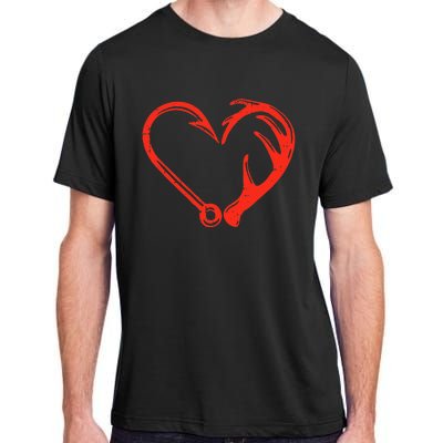 Heart Fishing Hook Valentines Day Cool Fisherman Angler Adult ChromaSoft Performance T-Shirt