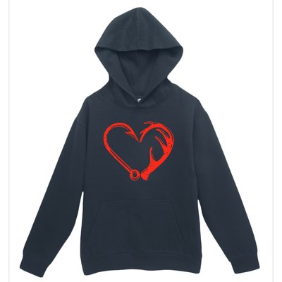 Heart Fishing Hook Valentines Day Cool Fisherman Angler Urban Pullover Hoodie