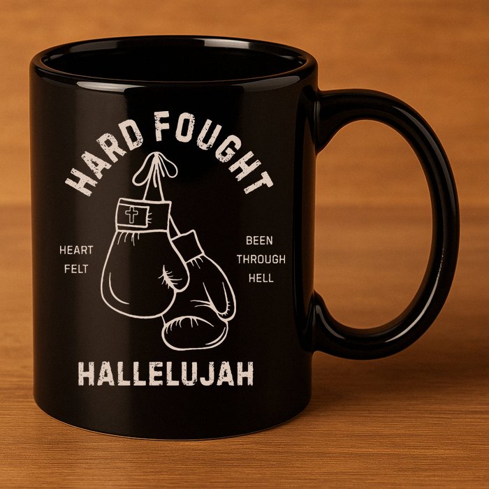 Hard Fought Heartfelt Been Through Hell Hallelujah 11oz C Handle Ceramic Mug