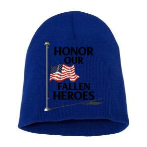 Honor Fallen Heroes / Military Honor Memorial American Flag Cute Gift Short Acrylic Beanie