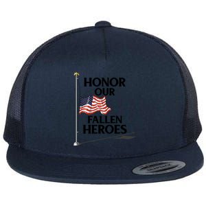 Honor Fallen Heroes / Military Honor Memorial American Flag Cute Gift Flat Bill Trucker Hat