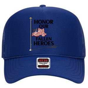 Honor Fallen Heroes / Military Honor Memorial American Flag Cute Gift High Crown Mesh Back Trucker Hat