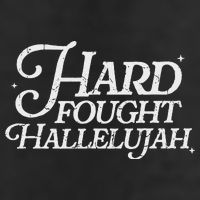 Hard Fought Hallelujah Bible Verse Christian Jesus 7 Panel Mesh Trucker Snapback Hat