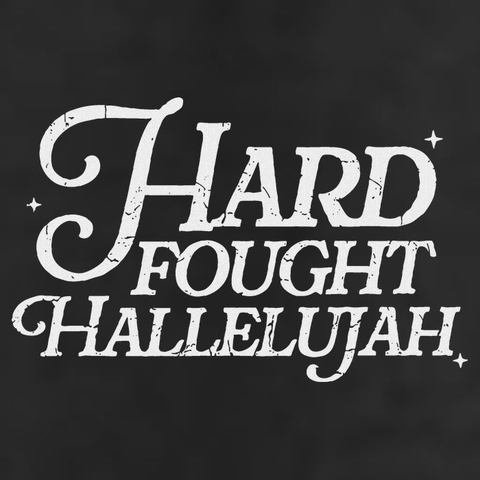 Hard Fought Hallelujah Bible Verse Christian Jesus 7 Panel Mesh Trucker Snapback Hat