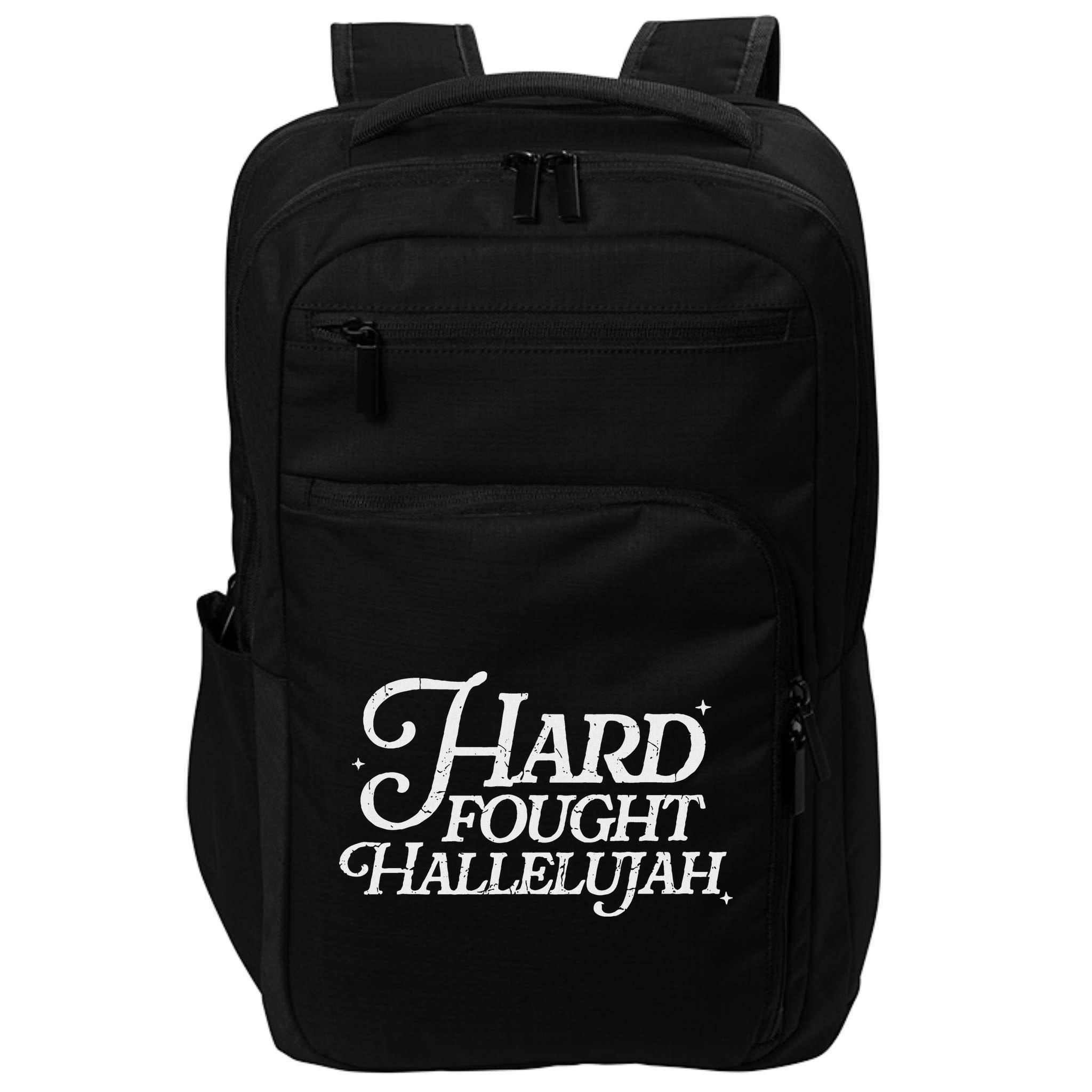 Hard Fought Hallelujah Bible Verse Christian Jesus Impact Tech Backpack