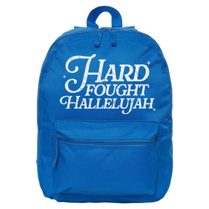 Hard Fought Hallelujah Bible Verse Christian Jesus 16 in Basic Backpack