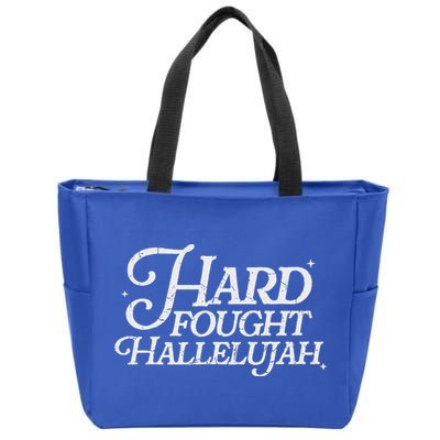 Hard Fought Hallelujah Bible Verse Christian Jesus Zip Tote Bag
