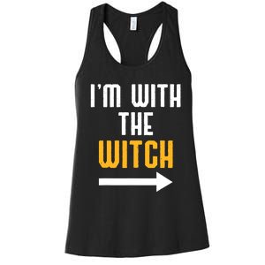 Halloween For Im With The Witch Funny Halloween Women's Racerback Tank