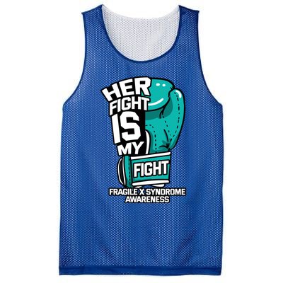 Her Fight Is My Fight Fragile X Syndrome Awareness Warrior Cute Gift Mesh Reversible Basketball Jersey Tank