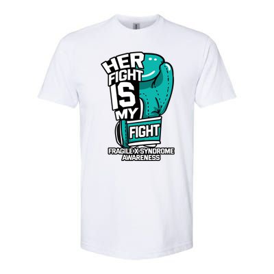 Her Fight Is My Fight Fragile X Syndrome Awareness Warrior Cute Gift Softstyle® CVC T-Shirt