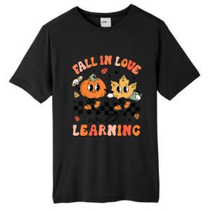 Halloween Fall In Love With Learning Thanksgiving Teacher Tall Fusion ChromaSoft Performance T-Shirt