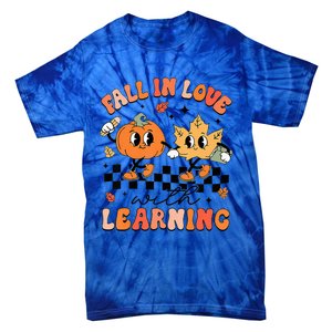 Halloween Fall In Love With Learning Thanksgiving Teacher Tie-Dye T-Shirt