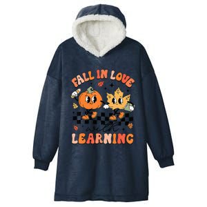 Halloween Fall In Love With Learning Thanksgiving Teacher Hooded Wearable Blanket