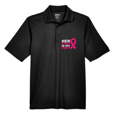 Her Fight Is My Fight Breast Cancer Awareness Family Support Men's Origin Performance Pique Polo