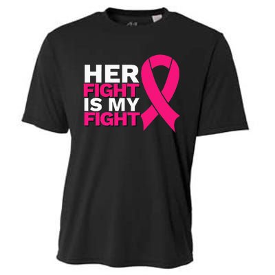 Her Fight Is My Fight Breast Cancer Awareness Family Support Cooling Performance Crew T-Shirt