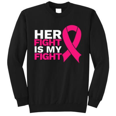 Her Fight Is My Fight Breast Cancer Awareness Family Support Sweatshirt