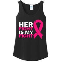 Her Fight Is My Fight Breast Cancer Awareness Family Support Ladies Essential Tank