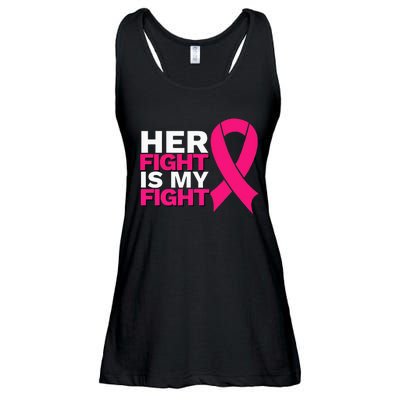 Her Fight Is My Fight Breast Cancer Awareness Family Support Ladies Essential Flowy Tank