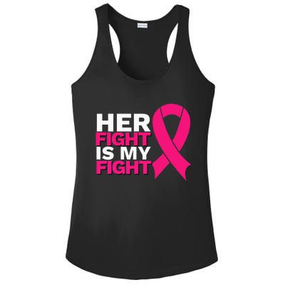 Her Fight Is My Fight Breast Cancer Awareness Family Support Ladies PosiCharge Competitor Racerback Tank