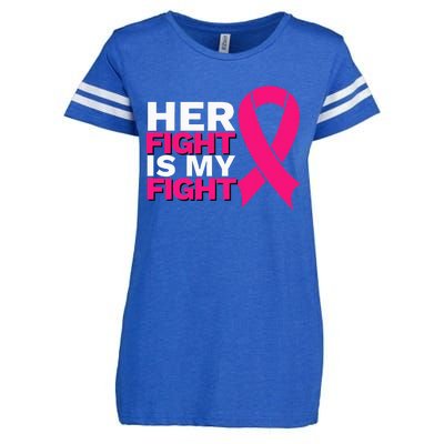 Her Fight Is My Fight Breast Cancer Awareness Family Support Enza Ladies Jersey Football T-Shirt